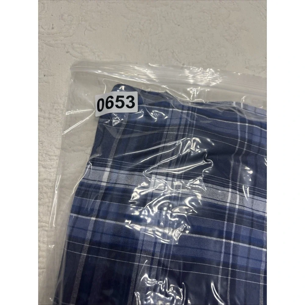 Jos A Banks Blue Plaid Flat Front Golf Preppy Casual Mens Shorts W42 Cotton